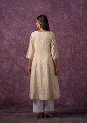 Ivory Glow Kurta Set with Subtle Zari Detailing-P1994IVORY