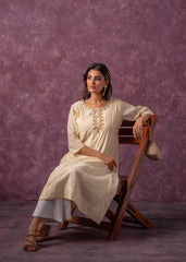 Ivory Glow Kurta Set with Subtle Zari Detailing-P1994IVORY