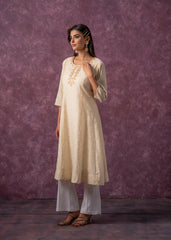 Ivory Glow Kurta Set with Subtle Zari Detailing-P1994IVORY