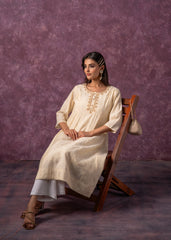 Ivory Glow Kurta Set with Subtle Zari Detailing-P1994IVORY