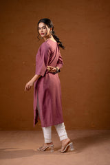 DustyPink Embroidered Kurta-P2016DUSTYPINK_ON