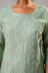 PistaGreen Embroidered Kurta-P2016PISTAGREEN_ON