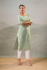 PistaGreen Embroidered Kurta-P2016PISTAGREEN_ON