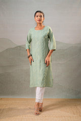 PistaGreen Embroidered Kurta-P2016PISTAGREEN_ON