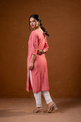 RoeGold Embroidered Kurta-P2016ROSEGOLD_ON