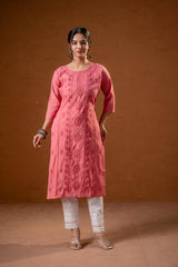 RoeGold Embroidered Kurta-P2016ROSEGOLD_ON