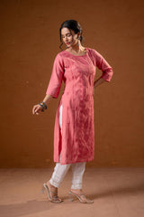 RoeGold Embroidered Kurta-P2016ROSEGOLD_ON