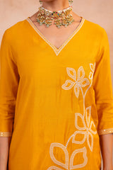 Mustard Serenity Embroidered Suit Set-P2022MUSTARD_ON