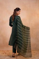 Bottle Green Serenity Embroidered Suit Set-P2023BOTTLEGREEN_ON