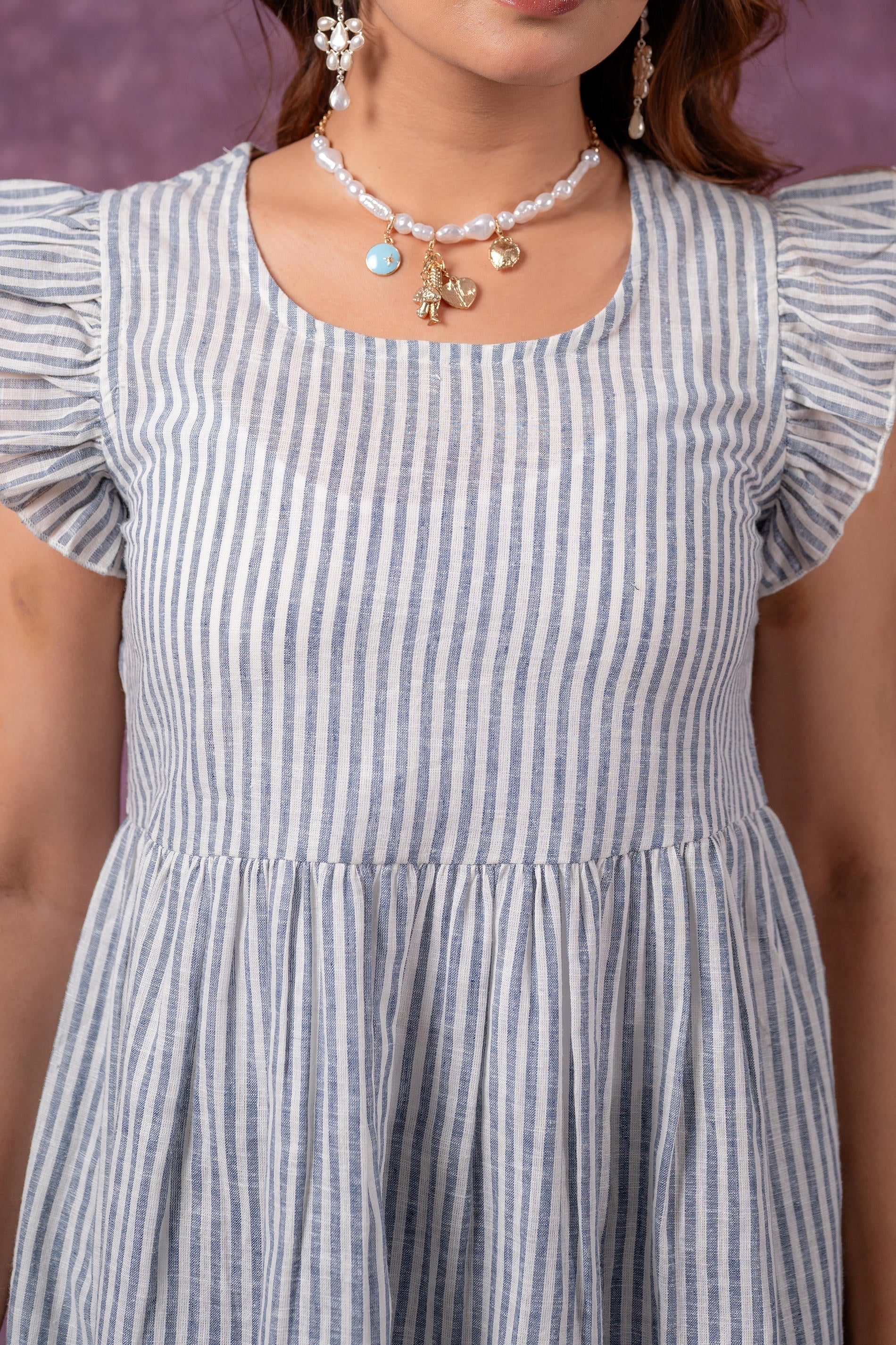 Urban Stripe Breeze Top - White - 2 | DesiQlo
