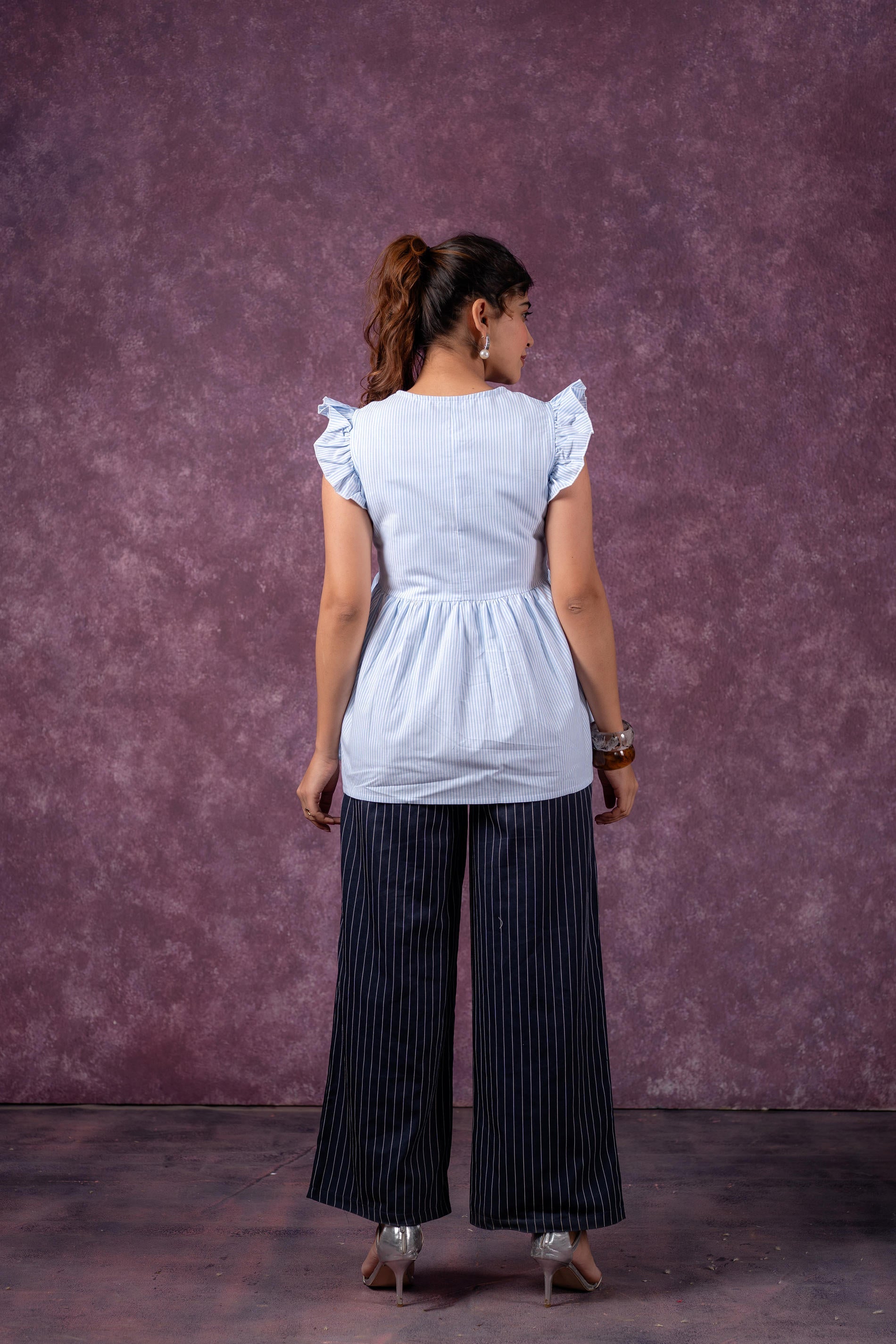 Urban Stripe Breeze Top - White - 3 | DesiQlo