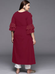 Women Printed Flared Sleeves A line Kurta-AP-AHKUCRFP-1130