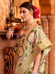 Women's Dola Magenta Printed Designer Saree With Blouse Piece-RAJWADI23E