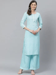 Women's Polyester Printed Kurta Palazzo Set-PKSET1002