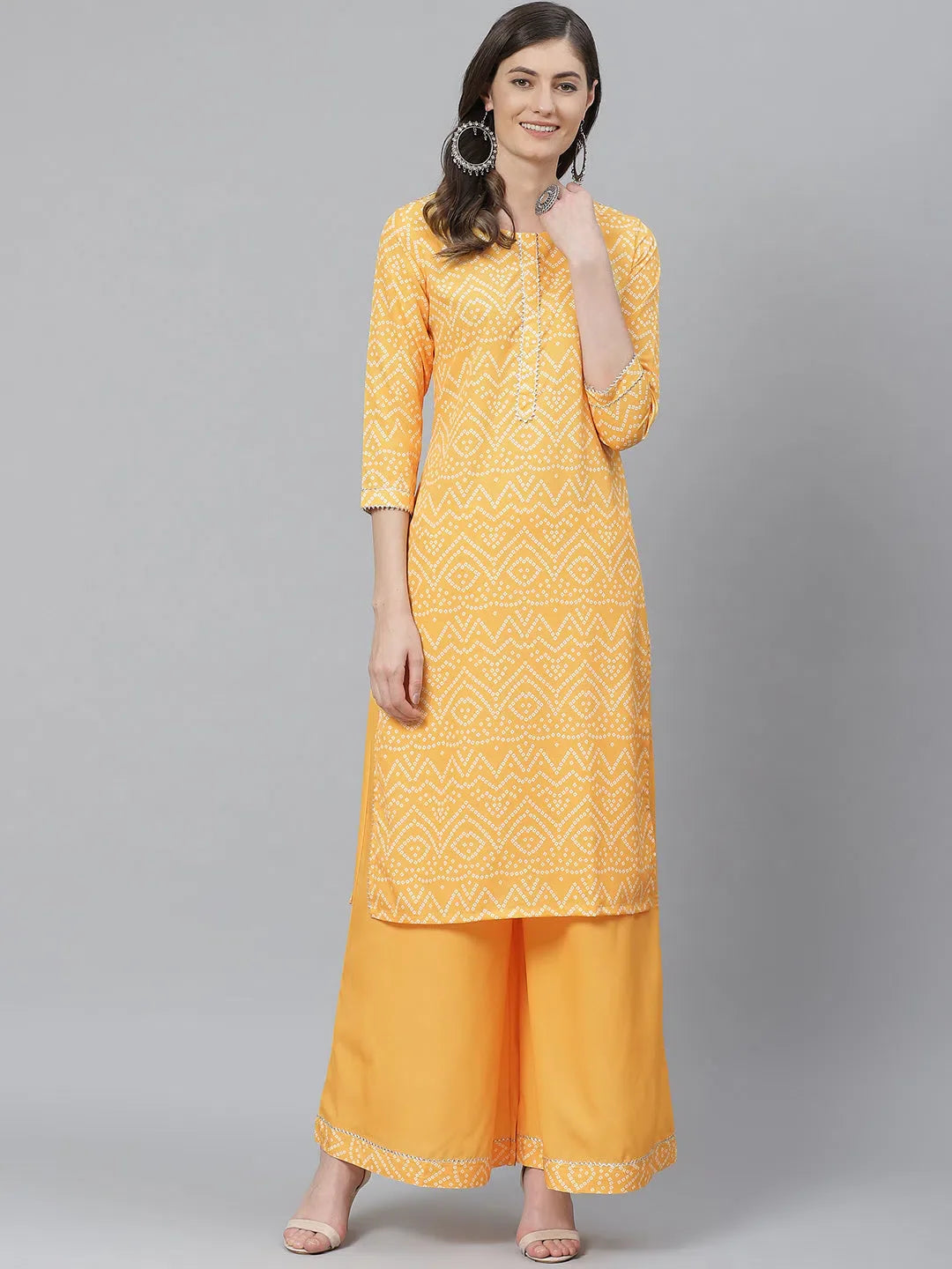 Women's Polyester Printed Kurta Palazzo Set-PKSET1003