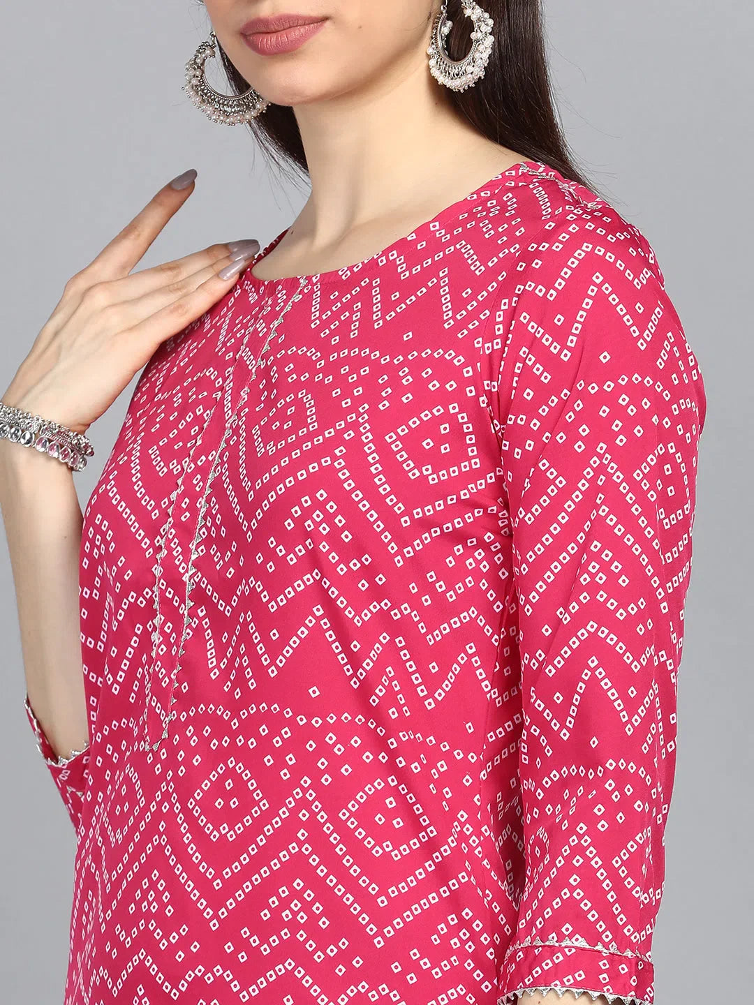 Geometric Orange Cotton Kurta Palazzo Set | Women's Style