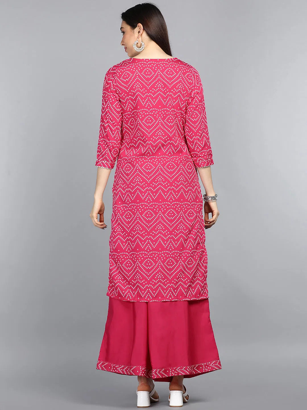 Geometric Orange Cotton Kurta Palazzo Set | Women's Style