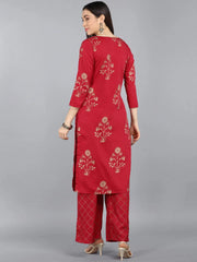 Women Poly Crepe Floral Printed Kurta-PKSET1013A