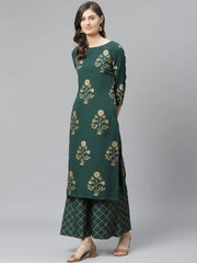 Women's Polyester Printed Kurta Palazzo Set-PKSET1014