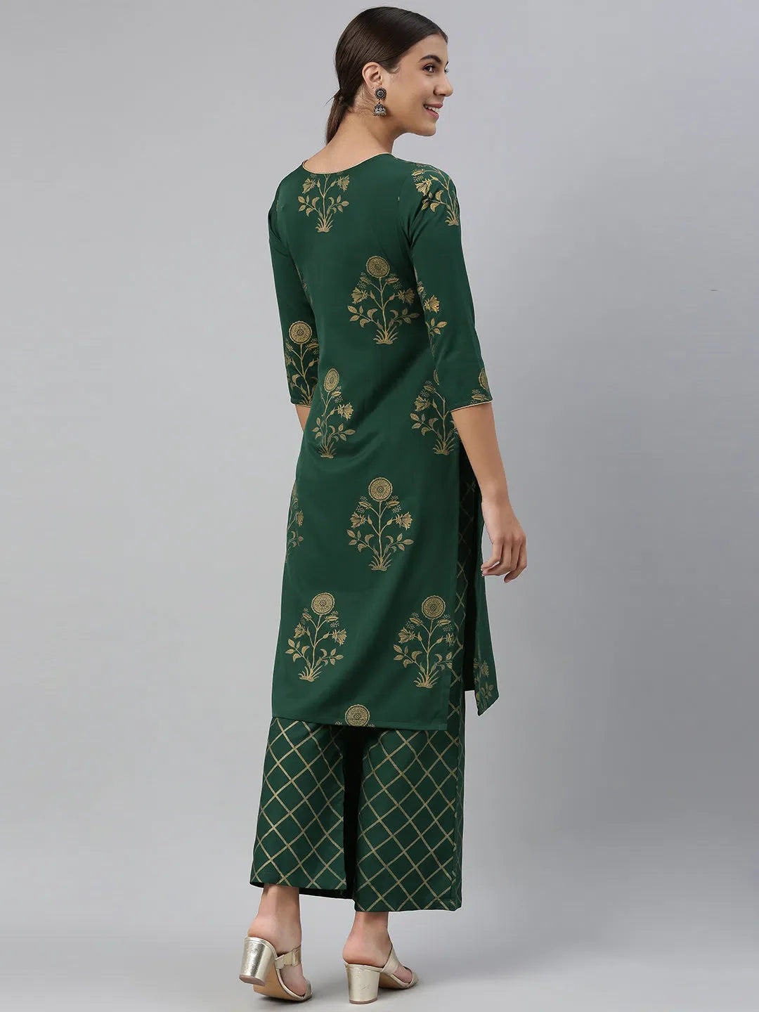 Blue & White Printed Indian Kurta Sets for Women | Ahika