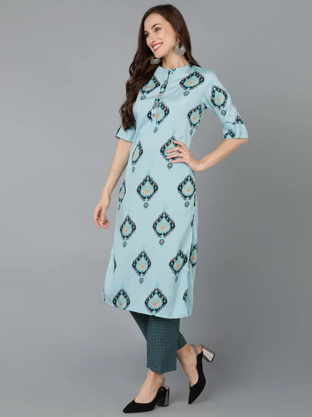 Ethnic Motifs Printed Women's Kurta Sets | Indian Kurta Sets