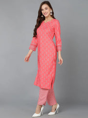 Women Polyester Ethnic Motifs Printed Kurta-PKSET1045A
