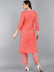 Polyester Printed Kurta Pant Set-PKSET1045AB
