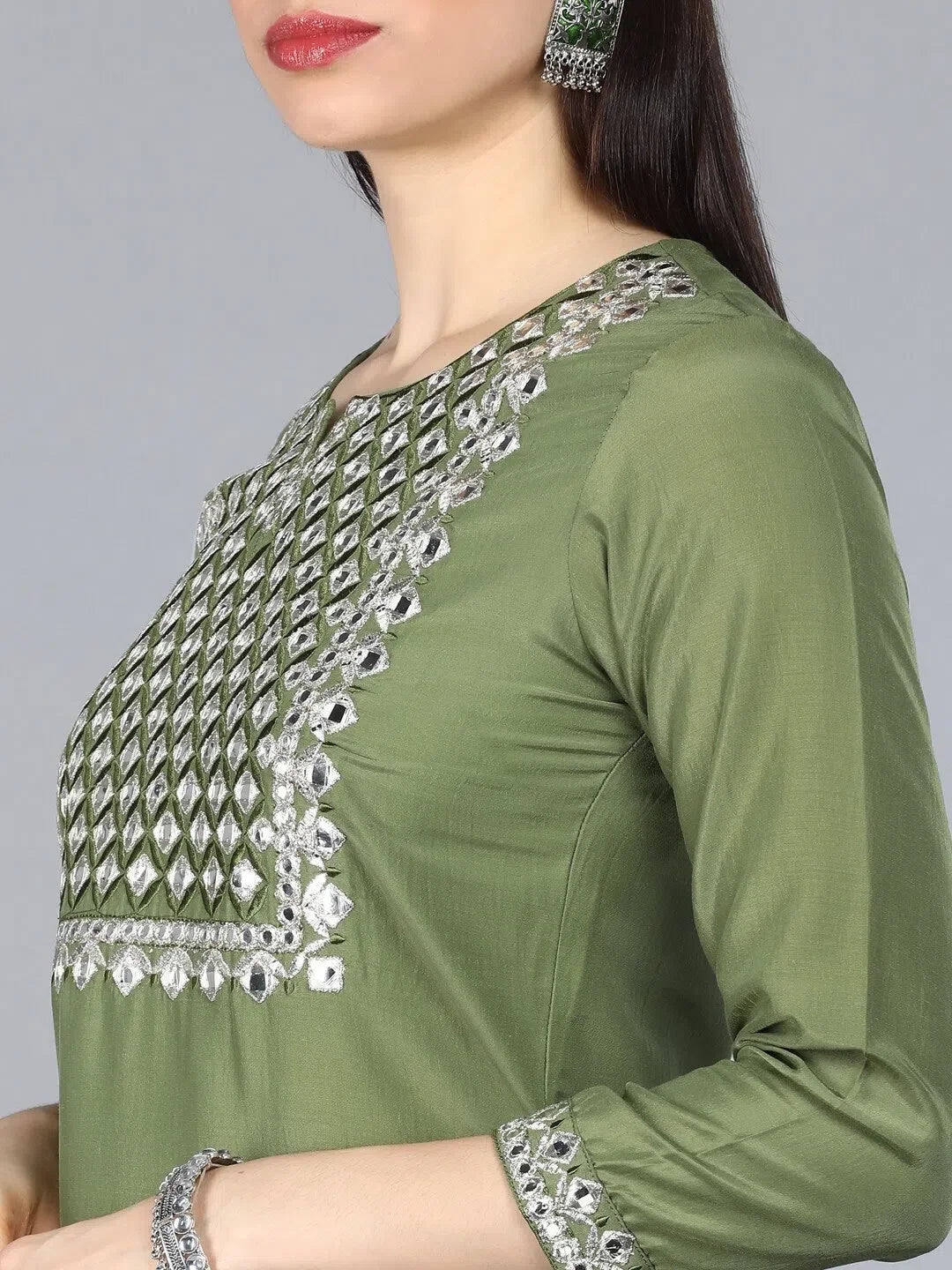 Printed Poly Silk Kurta Pant Set | Indian Women's Kurta Sets