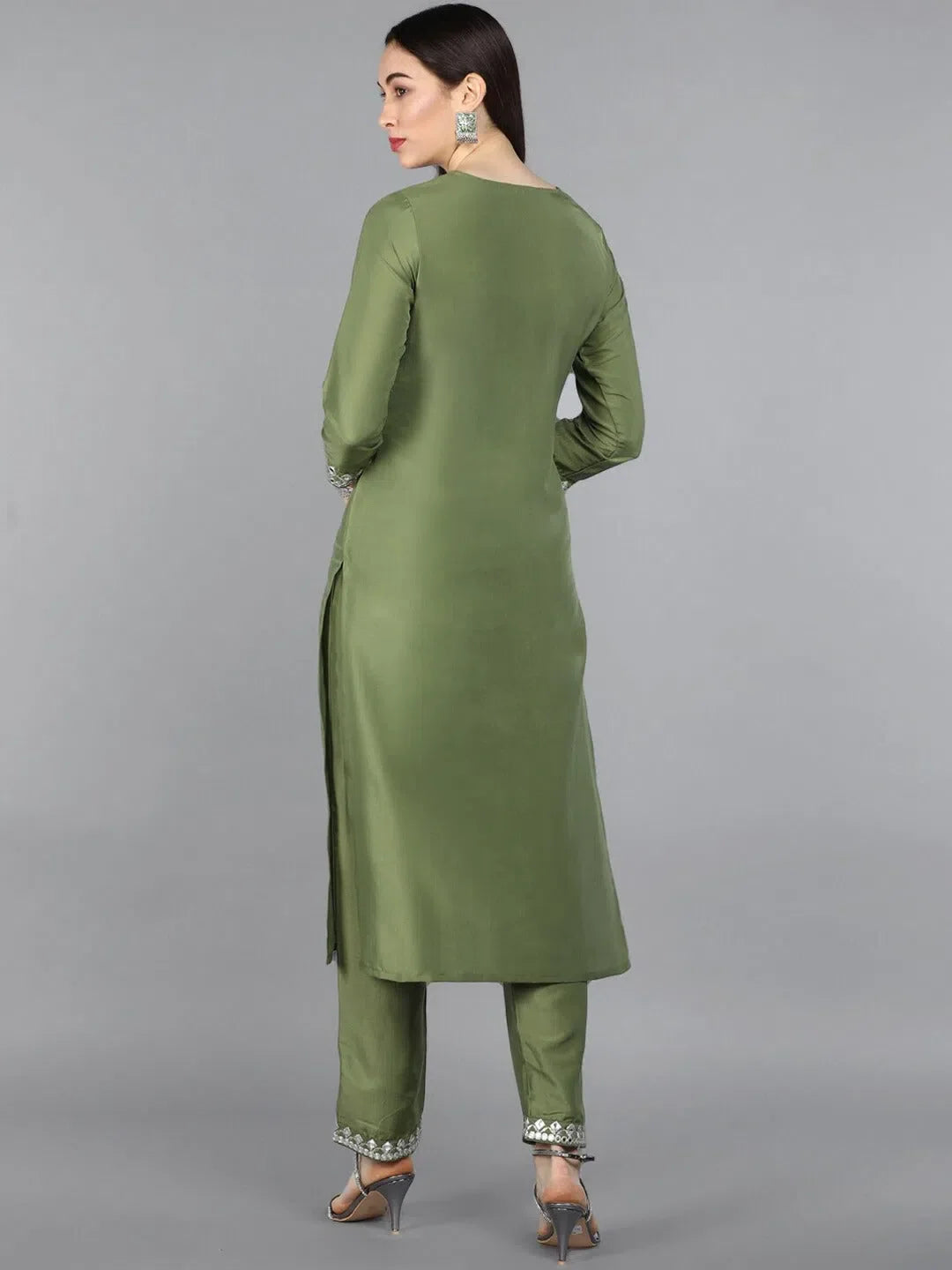 Printed Poly Silk Kurta Pant Set | Indian Women's Kurta Sets