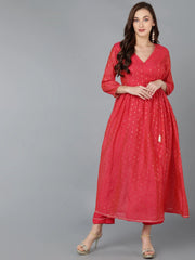 Poly Chanderi Woven Design Kurta Trousers-PKSET1143