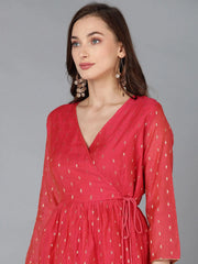 Poly Chanderi Woven Design Kurta Trousers-PKSET1143