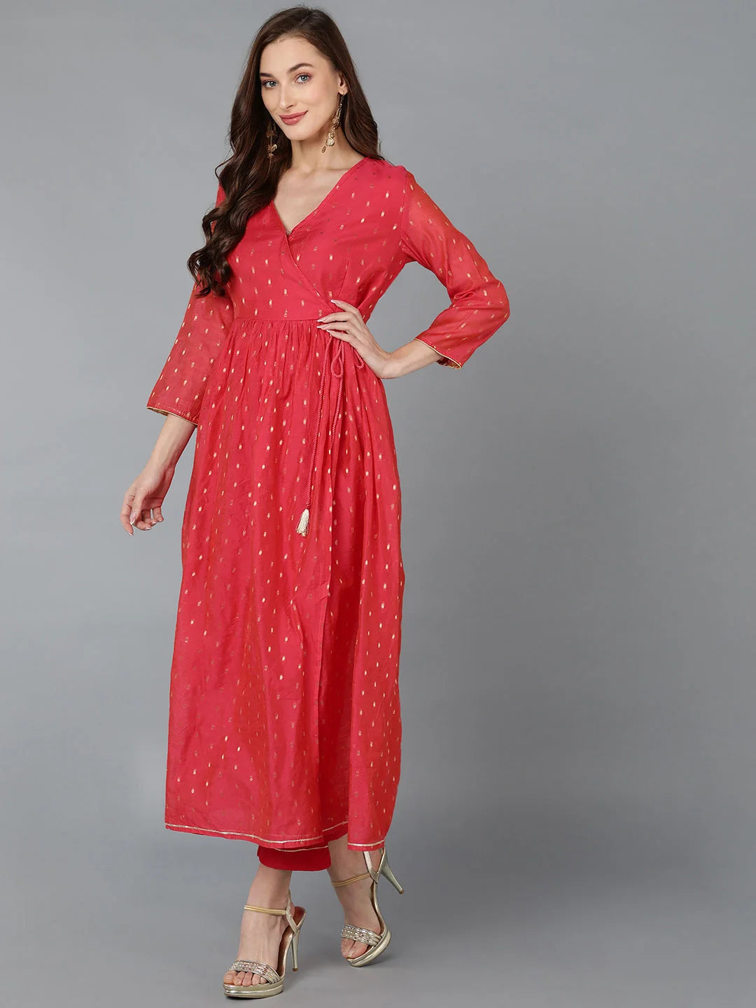 Woven Design Kurta Trousers | Lehenga Choli | Poly Chanderi