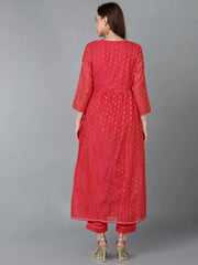 Poly Chanderi Woven Design Kurta Trousers-PKSET1143