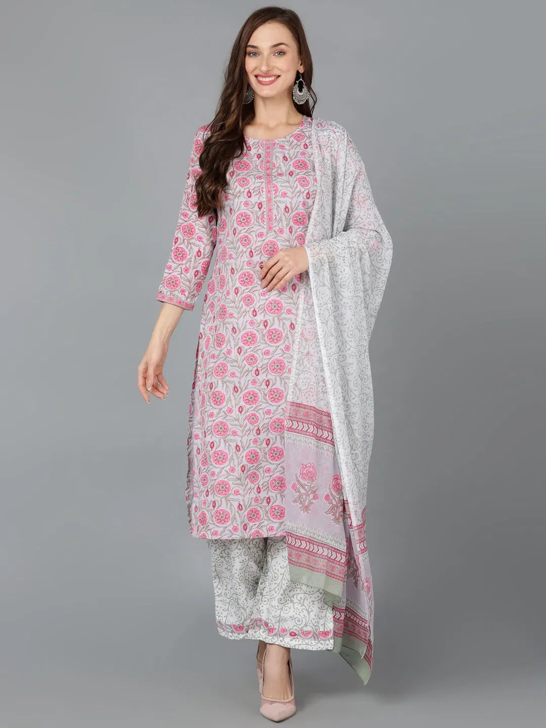 Floral Print Women's Kurta | Designer Indian Kurta Sets