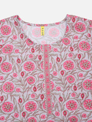 Women Poly Crepe Floral Printed Kurta-PKSKD1020A