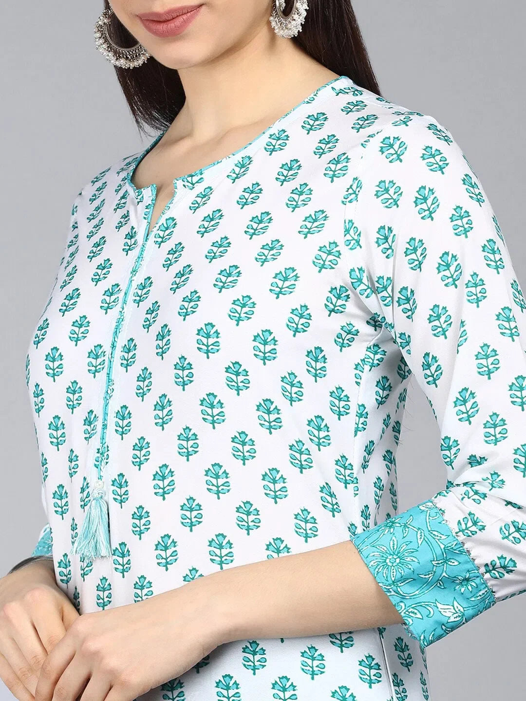 Poly Crepe Printed Kurta Set with Dupatta | Indian Kurta Sets