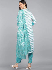 Poly Crepe Printed Kurta Pant Dupatta-PKSKD1028E