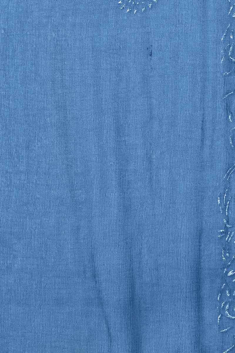 Women Blue Floral Yoke Design Regular Thread Work Kurta with Palazzos With Dupatta PKSKD1056