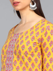 Polyester Printed Kurta Trousers Set-PKSKD1066