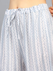 Polyester Printed Kurta Trousers Set-PKSKD1066