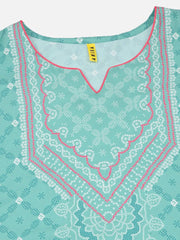 Women Sea Green Ethnic Motifs Printed Regular Kurta With Palazzos With Dupatta Set