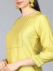 Poly Silk Solid Kurta Pant Dupatta-PKSKD1086AB