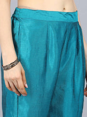 Poly Silk Solid Kurta Pant Dupatta-PKSKD1087AB
