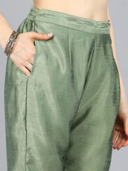 Poly Silk Solid Kurta Pant Dupatta-PKSKD1088AB