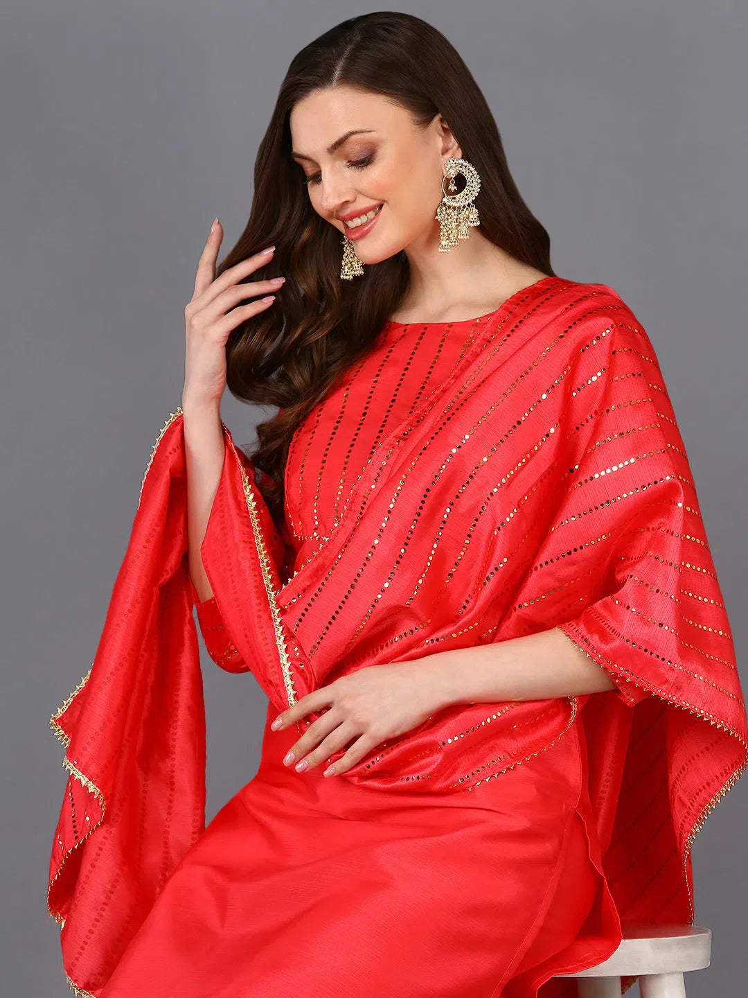 Pink Poly Chanderi Kurta Set | Designer Women's Kurta Sets