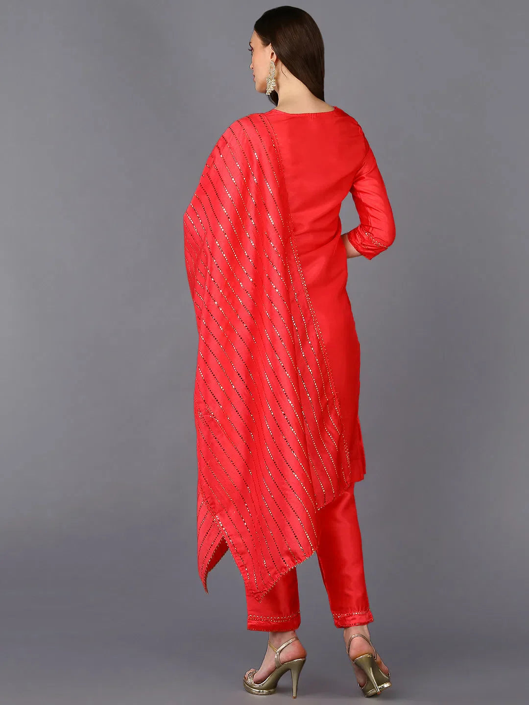 Pink Poly Chanderi Kurta Set | Designer Women's Kurta Sets