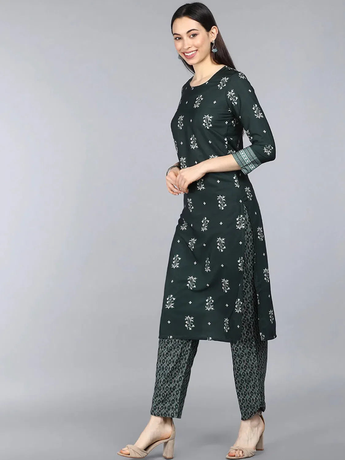 Poly Crepe Printed Indian Kurta Sets | Designer Kurta Sets