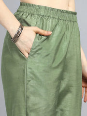 Poly Silk Solid Kurta Pant and-PKSKD1109AB