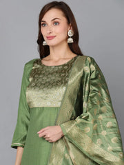 Women Poly Silk Printed Kurta Trouser-PKSKD1109B