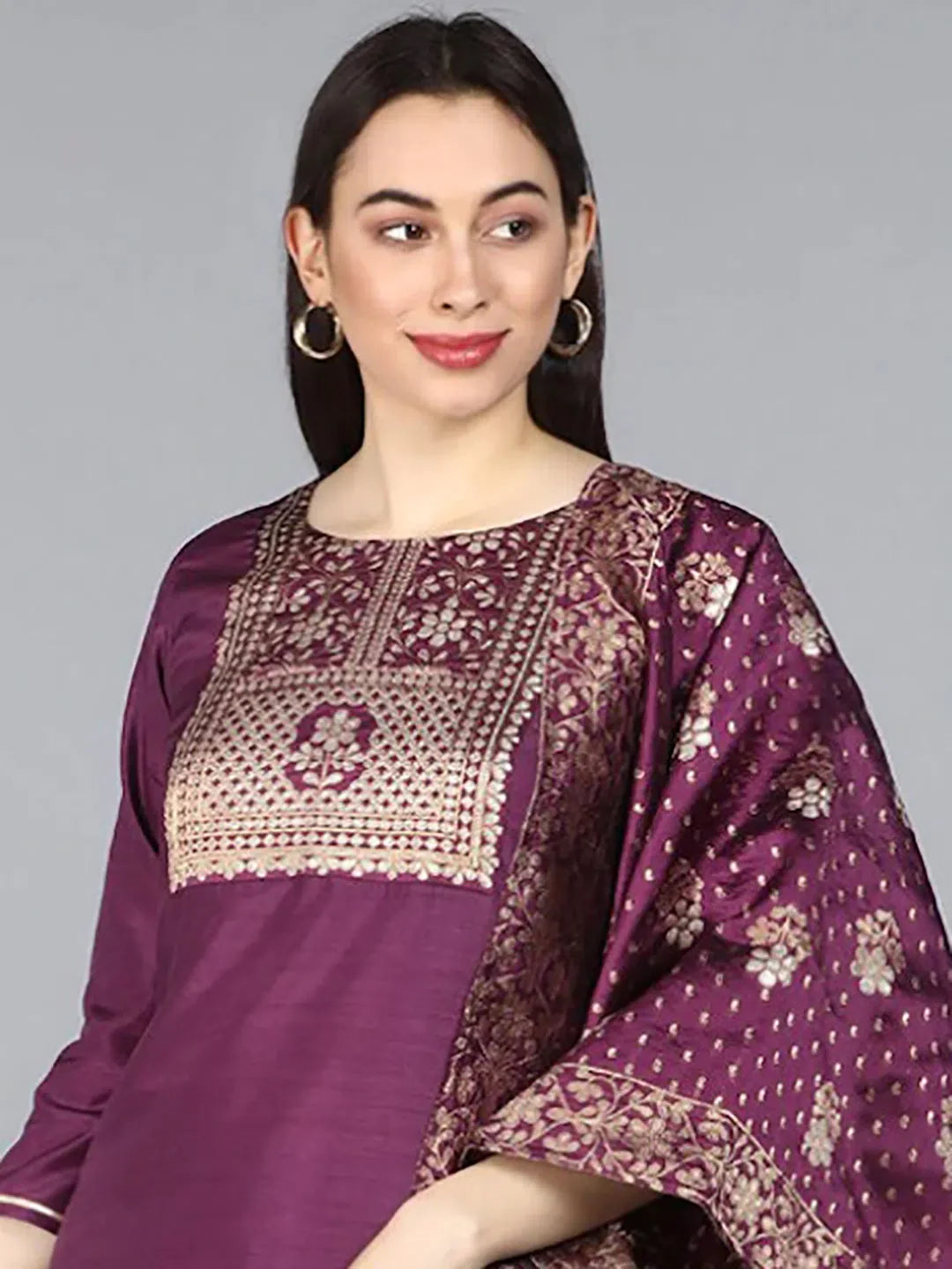 Trending Solid Poly Silk Kurta Pant Set - Women's Indian Kurta Sets